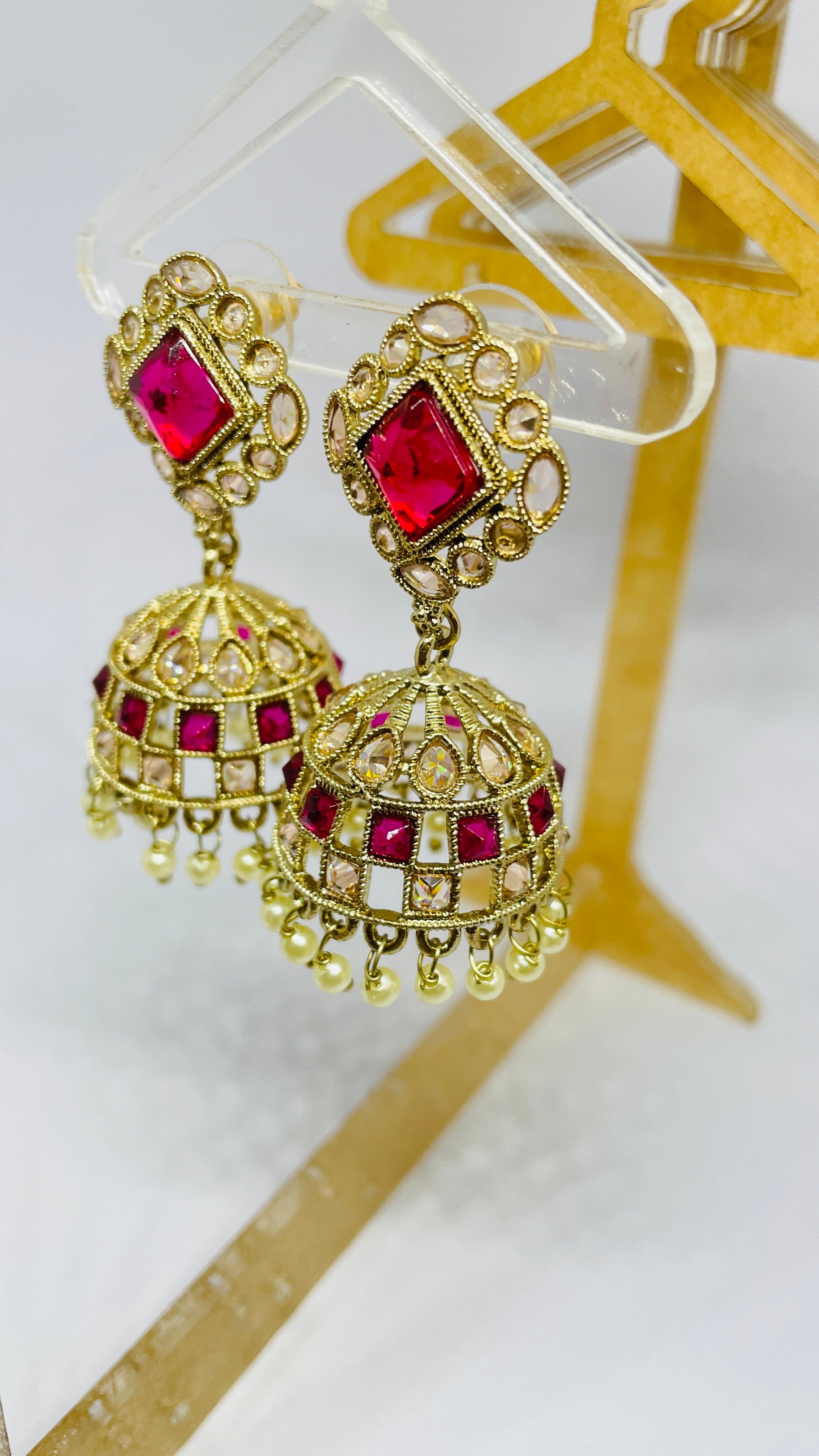 Premium geometric pattern jhumkas