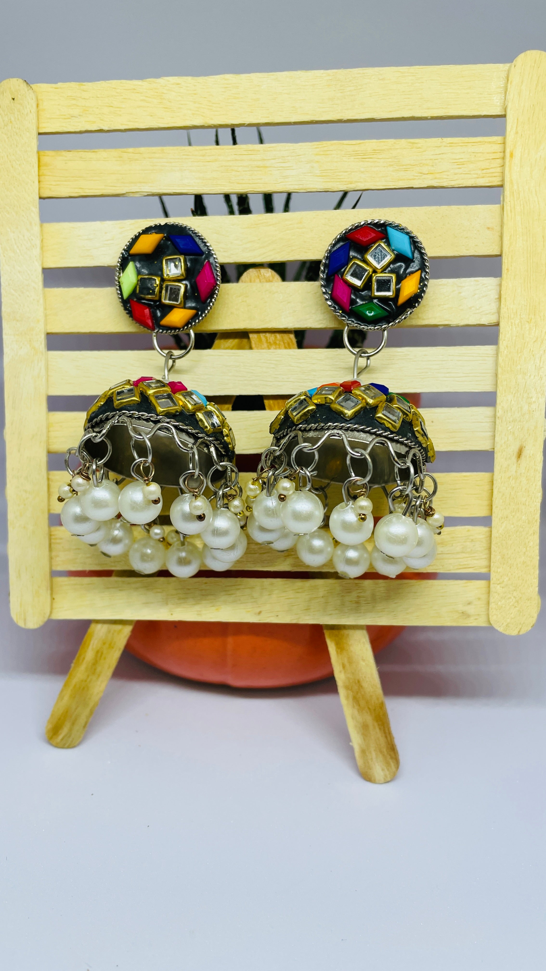 Multicolored Jhumkas