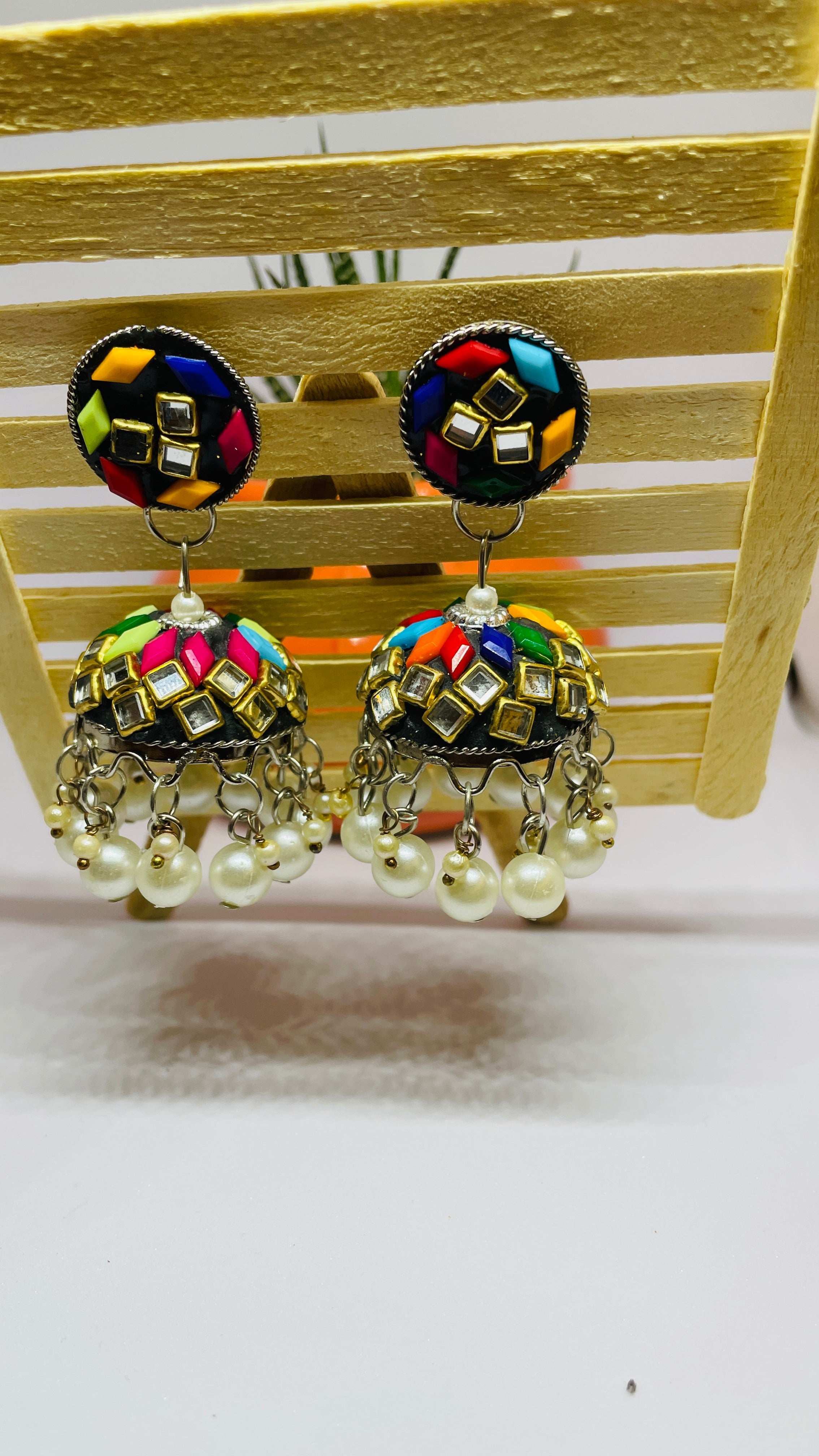 Multicolored Jhumkas