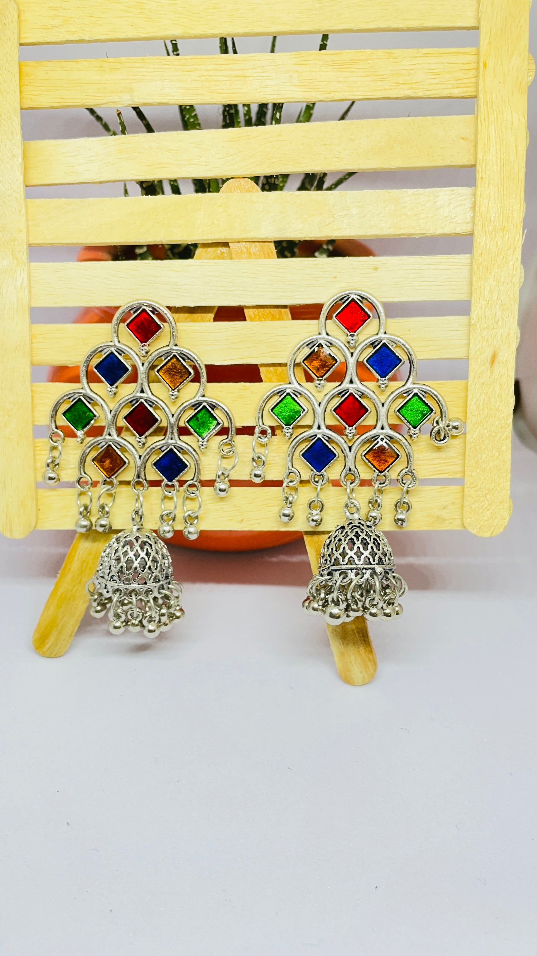 Meena work Jhumkas