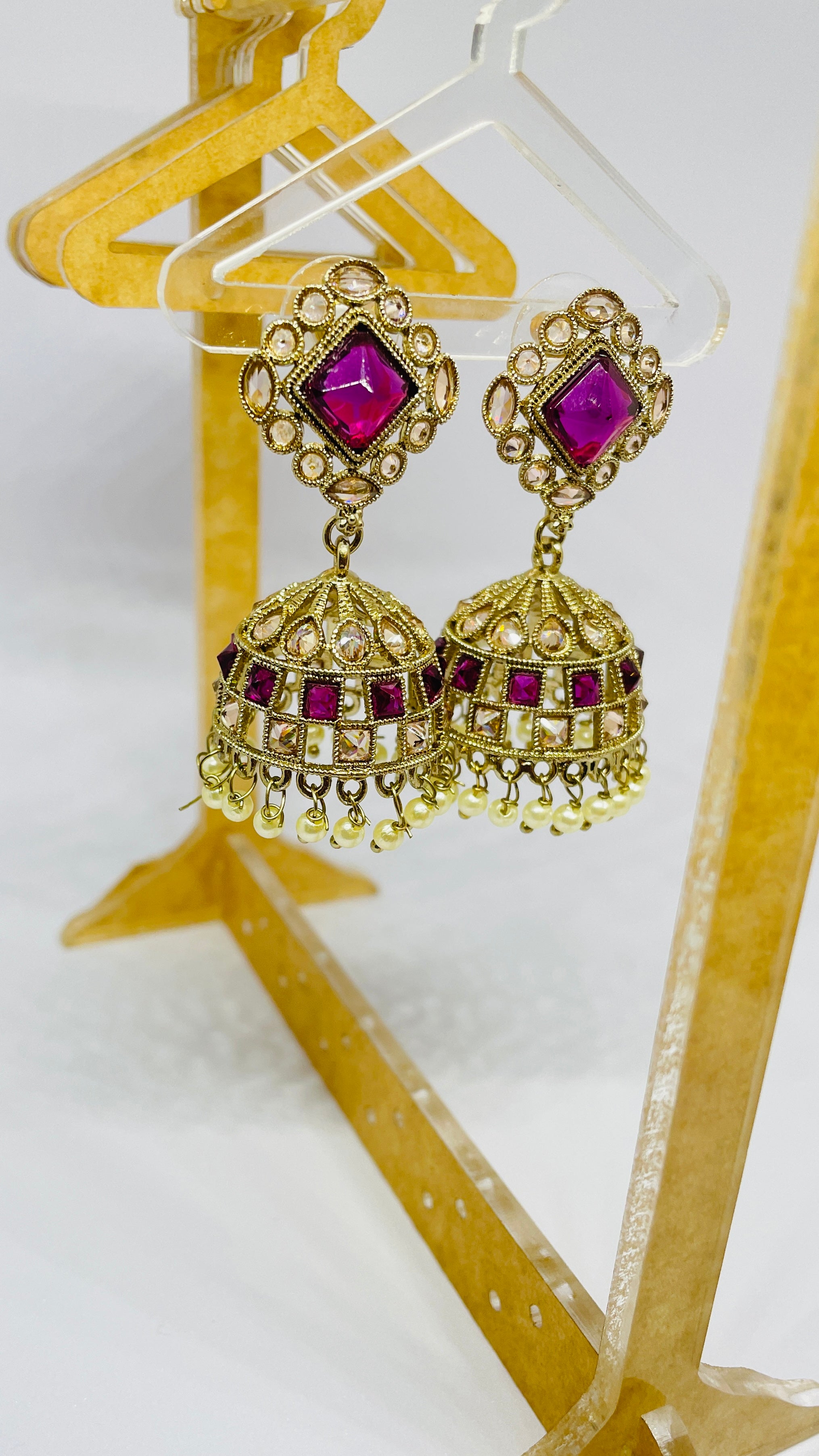 Premium geometric pattern jhumkas