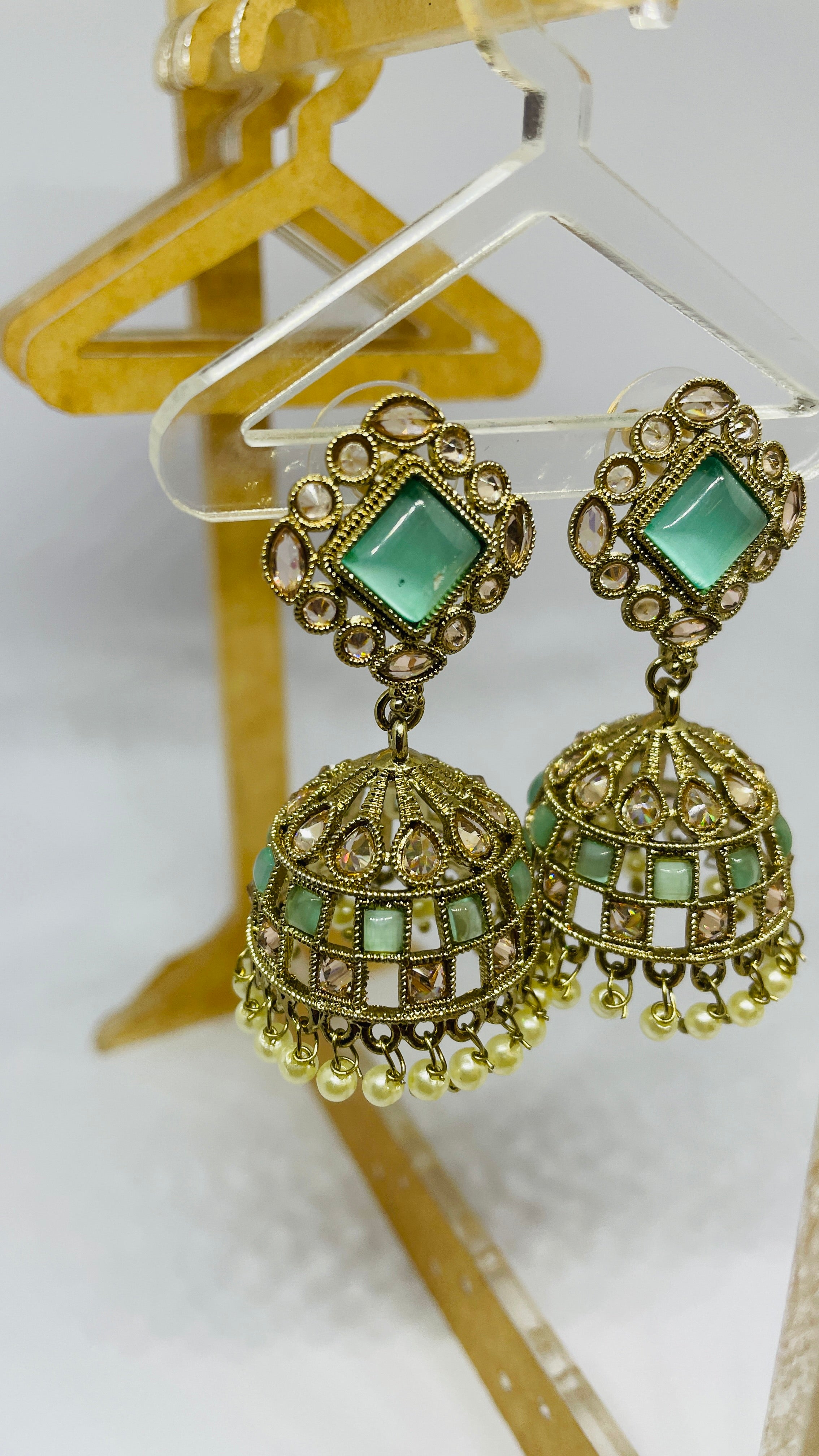 Premium geometric pattern jhumkas